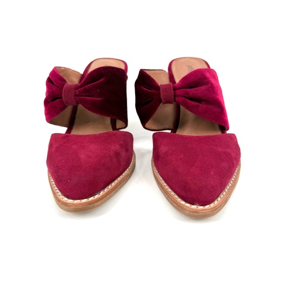 Jeffrey Campbell Cyrus Mule Heels Womens Size 5.5 Red Leather Textile Shoes - Picture 3 of 13